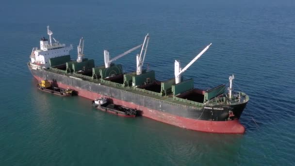 Beringovskiy Chukotski Region Russia June 2019 Πλοίο Μεταφοράς Χύδην Φορτίου — Αρχείο Βίντεο