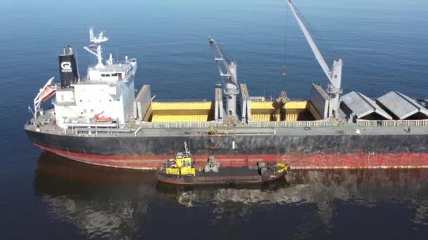 Beringovskiy Region Chukotski Rusko Června 2019 Loď Přepravu Volně Loženého — Stock video
