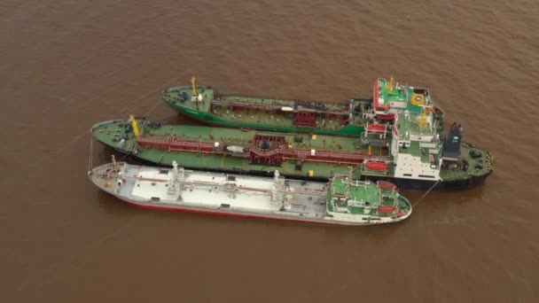 Novy Port Yamalo Nenetskiy Avtonomnyy Okrug Rusland September 2019 Tankers — Stockvideo