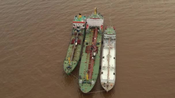 Novy Port Yamalo Nenetskiy Avtonomnyy Okrug Rusland September 2019 Tankers — Stockvideo