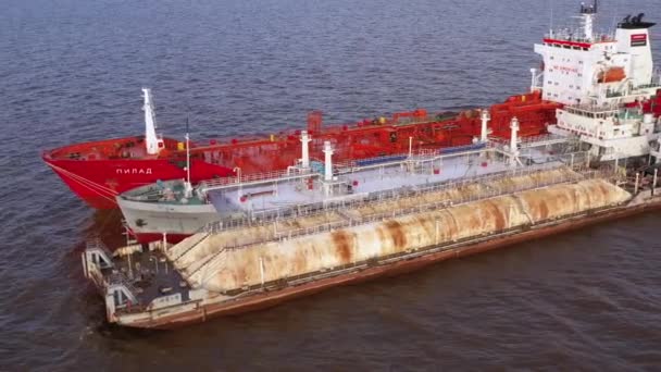 Novy Port Yamalo Nenetskiy Avtonomnyy Okrug Russia September 2019 Tankers — Stock Video