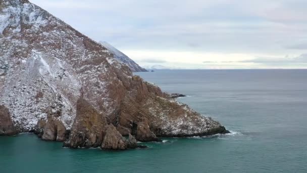 Top View Northwest Rocky Coast Bering Sea Chukchi Region — 비디오