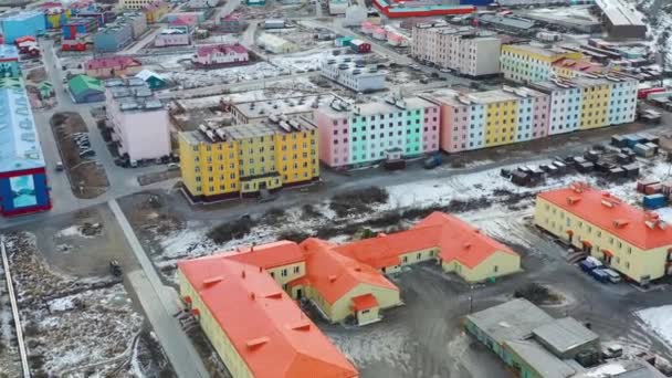 Egvekinot Chukotski Region Russia October 2019 Top View Settlement Egvekinot — 图库视频影像