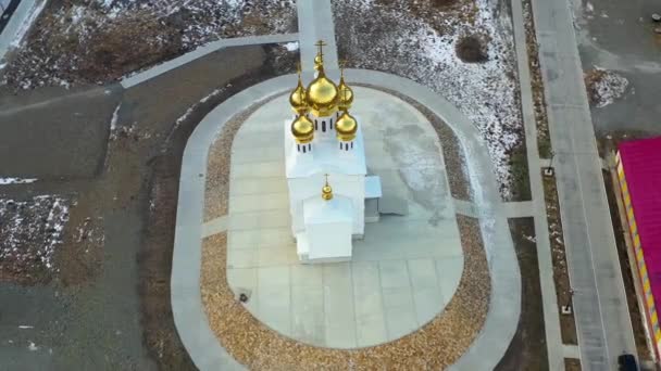 Egvekinot Chukotski Region Russia October 2019 Top View Local Church — 图库视频影像