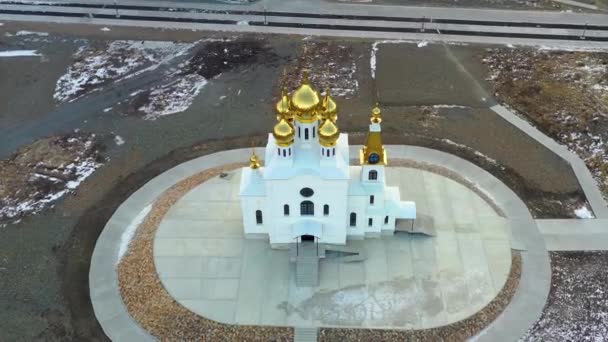 Egvekinot Chukotski Region Russia October 2019 Top View Local Church — 图库视频影像