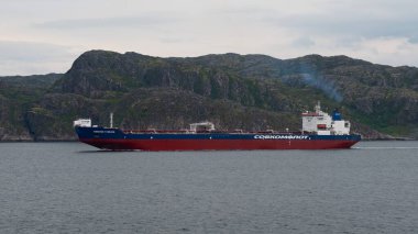 Tanker Timofey Guzhenko Kola Körfezi 'nde yüzüyor.