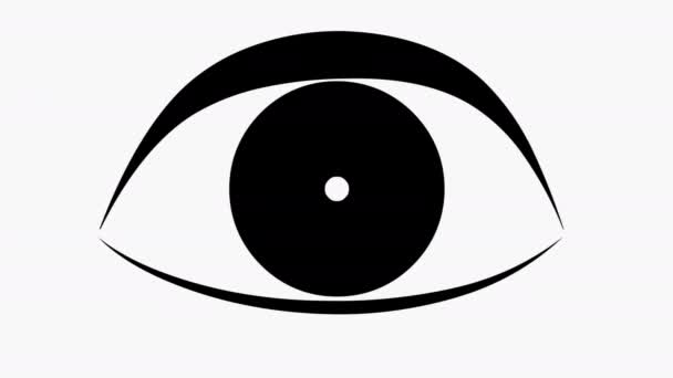 Göz Kırpan Gözler Video Animasyonu Görüntüye Yakınlaşmanın Uzaklaşmanın Etkisi — Stok video