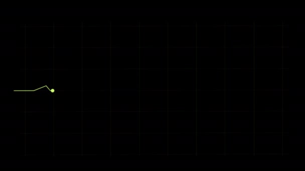 Karanlık Monitörde Bir Elektrokardiyogramın Görüntüsü Karanlık Monitörde Işık Titreşimi Var — Stok video