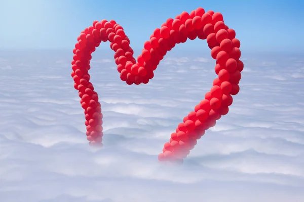 Love in the air high up in the idyllic sky — Stock Photo, Image