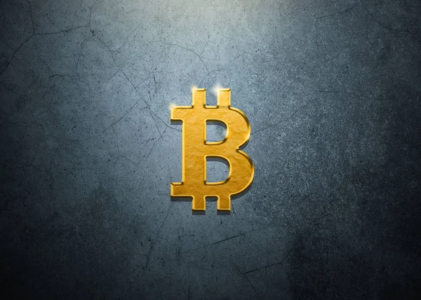 Altın bitcoin işareti olarak iş kavramı