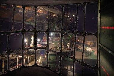 Açık Ocak madenciliği kabin faaliyet Ekskavatör bir görünüm ile