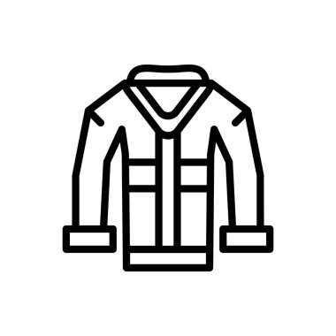 Ceket taslak simgesi. Vektör çizimi. Beyaz sırtında izole edilmiş