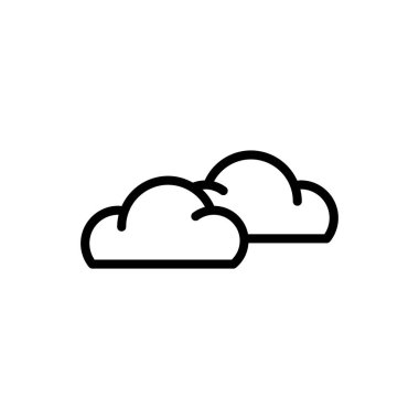 Bulutlu taslak simgesi. Vektör çizimi. Beyaz sırtında izole edilmiş