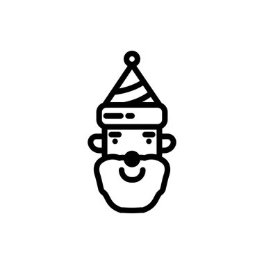 Noel Baba taslak ikonu. Vektör çizimi. Beyaz sırtında izole edilmiş.