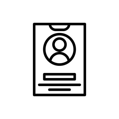 Kimlik özeti simgesi. Vektör çizimi. Beyaz torba üzerinde izole edilmiş