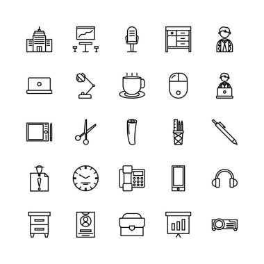 Ofis taslak ikonu. Vektör çizimi. Beyaz sırtında izole edilmiş