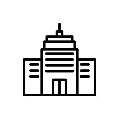 Ofis binası taslak simgesi. Vektör çizimi. Yalıtılmış.