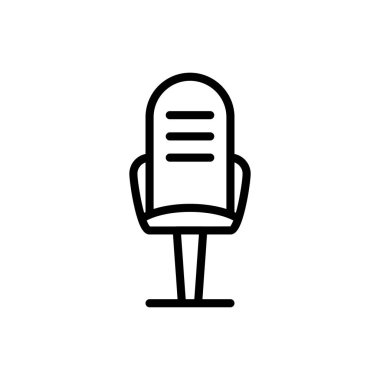 Ofis sandalyesi taslak ikonu. Vektör çizimi. Whit 'te izole edilmiş