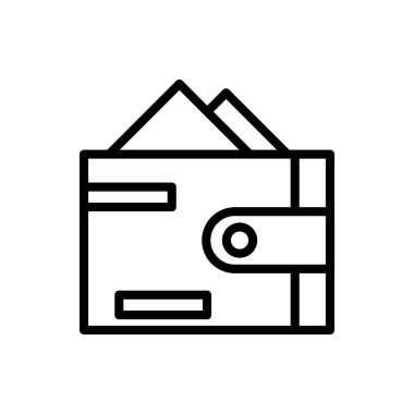 Cüzdan taslak simgesi. Vektör çizimi. Beyaz sırtında izole edilmiş