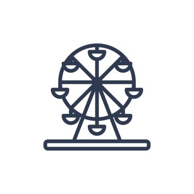 Dönme dolap ikonu taslak şeklinde. vektör illüstrasyonu ve düzenleme