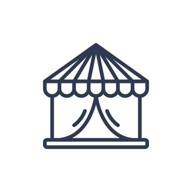 çadır simgesi taslak biçiminde. Vektör illüstrasyonu ve düzenlenebilir str