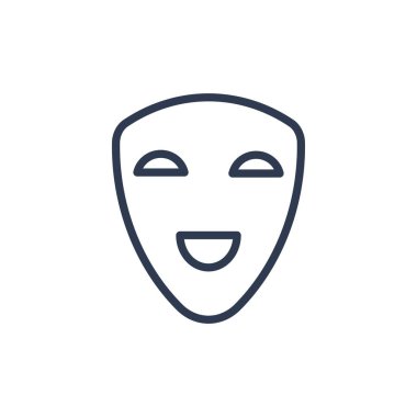 maske simgesi taslak biçiminde. Vektör illüstrasyonu ve düzenlenebilir st