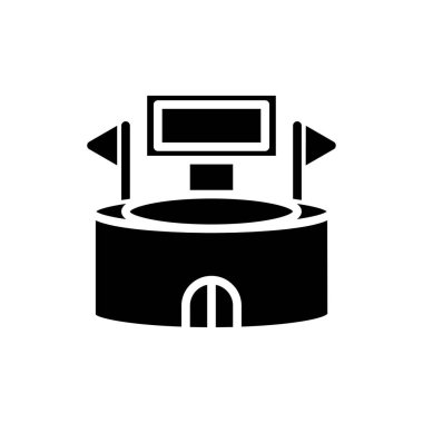 Glyph tarzı ikon stadyum. Vektör illüstrasyonu ve düzenlenebilir st