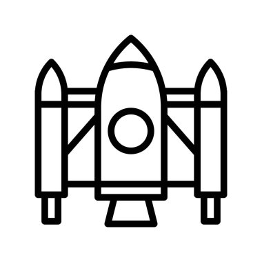 Taslak biçiminde simge uzay gemisi. vektör illüstrasyonu ve düzenlenebilir