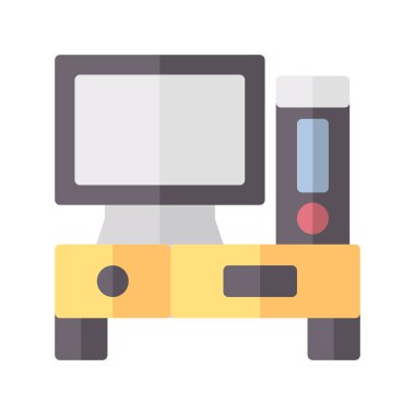 Icon desktop computer in flat style. vector illustration and edi