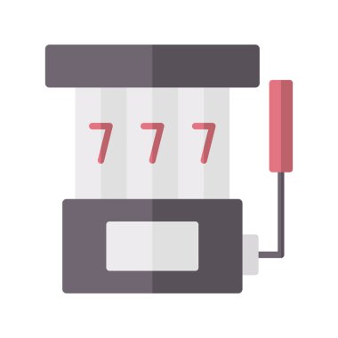 Simge slot makinesi düz stil. vektör illüstrasyonu ve düzenlenebilir