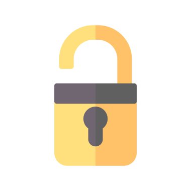 Icon unlock in flat style. vector illustration and editable stro