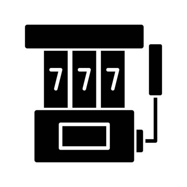 Simge slot makinesi kabartma şeklinde. vektör illüstrasyonu ve düzenleme