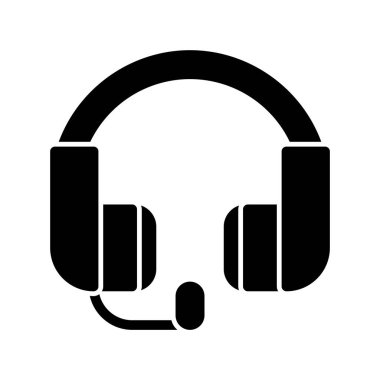 Simge kulaklığı, kabartma şeklinde. Vektör illüstrasyonu ve düzenlenebilir 