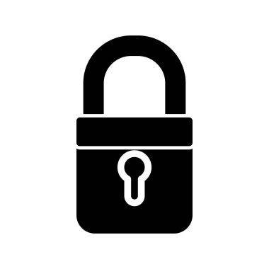 Simge kabartma şeklinde kilitlensin. Vektör illüstrasyonu ve düzenlenebilir vuruş