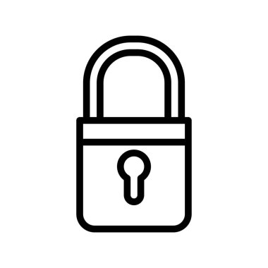 Taslak biçiminde simge kilidi. Vektör illüstrasyonu ve düzenlenebilir str