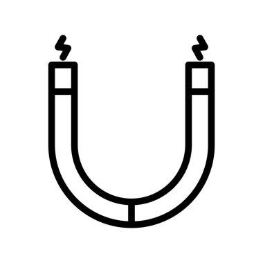 Taslak biçiminde simge mıknatısı. Vektör illüstrasyonu ve düzenlenebilir s