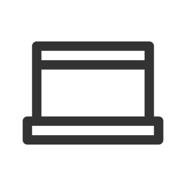 Ana hatlarıyla simge dizüstü bilgisayarı. Vektör illüstrasyonu ve düzenlenebilir s