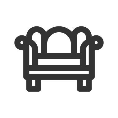 Taslak şeklinde ikon kanepe. Vektör illüstrasyonu ve düzenlenebilir st