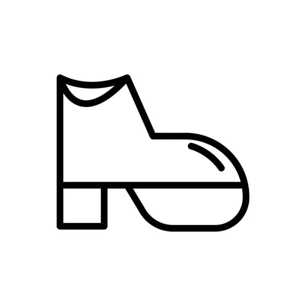 플랫 신발 윤곽 아이콘. 벡터 일러스트. 흰색 B 에 고립됨 — 스톡 벡터