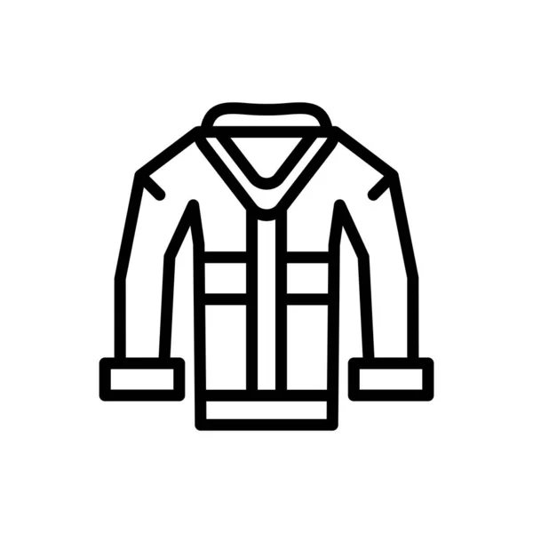 ジャケットアウトラインアイコン。ベクトルイラスト白い背中に隔離された — ストックベクタ