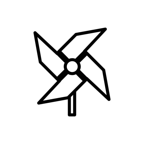 Windmill outline icon. vector illustration. Isolated on white ba — Stock Vector