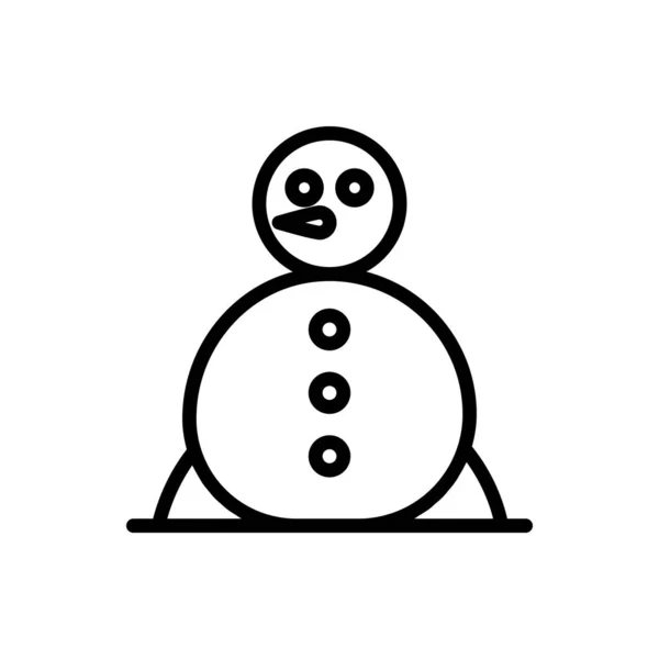 Ícone esboço boneco de neve. ilustração vetorial. Isolado em bac branco — Vetor de Stock
