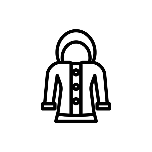 Regnrock kontur ikon. vektorillustration. Isolerad på vitt b — Stock vektor