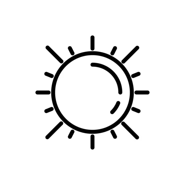 Icono del contorno del sol. ilustración vectorial. Aislado sobre fondo blanco — Vector de stock