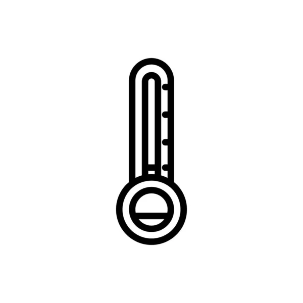 Icono del contorno del termómetro frío. ilustración vectorial. Aislado en w — Archivo Imágenes Vectoriales