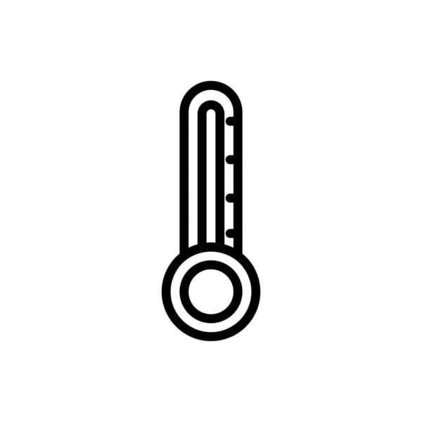 Icono del contorno del termómetro. ilustración vectorial. Aislado sobre blanco — Vector de stock