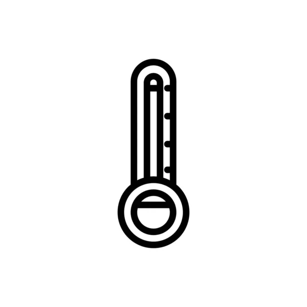 Icono del contorno del termómetro caliente. ilustración vectorial. Aislado en wh — Vector de stock