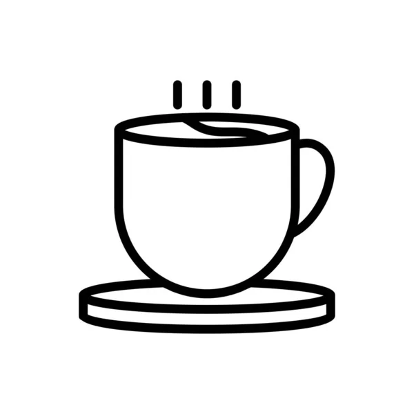 Taza de café icono contorno. ilustración vectorial. Aislado sobre blanco — Vector de stock