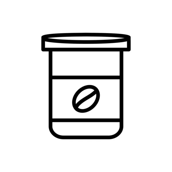 Coffee jar outline icon. vector illustration. Isolated on white — Stock Vector