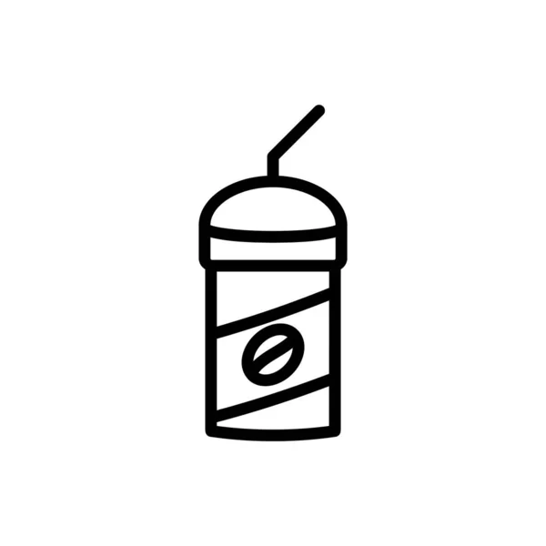 Koude koffie omtrek pictogram. vectorillustratie. geïsoleerd op wit — Stockvector